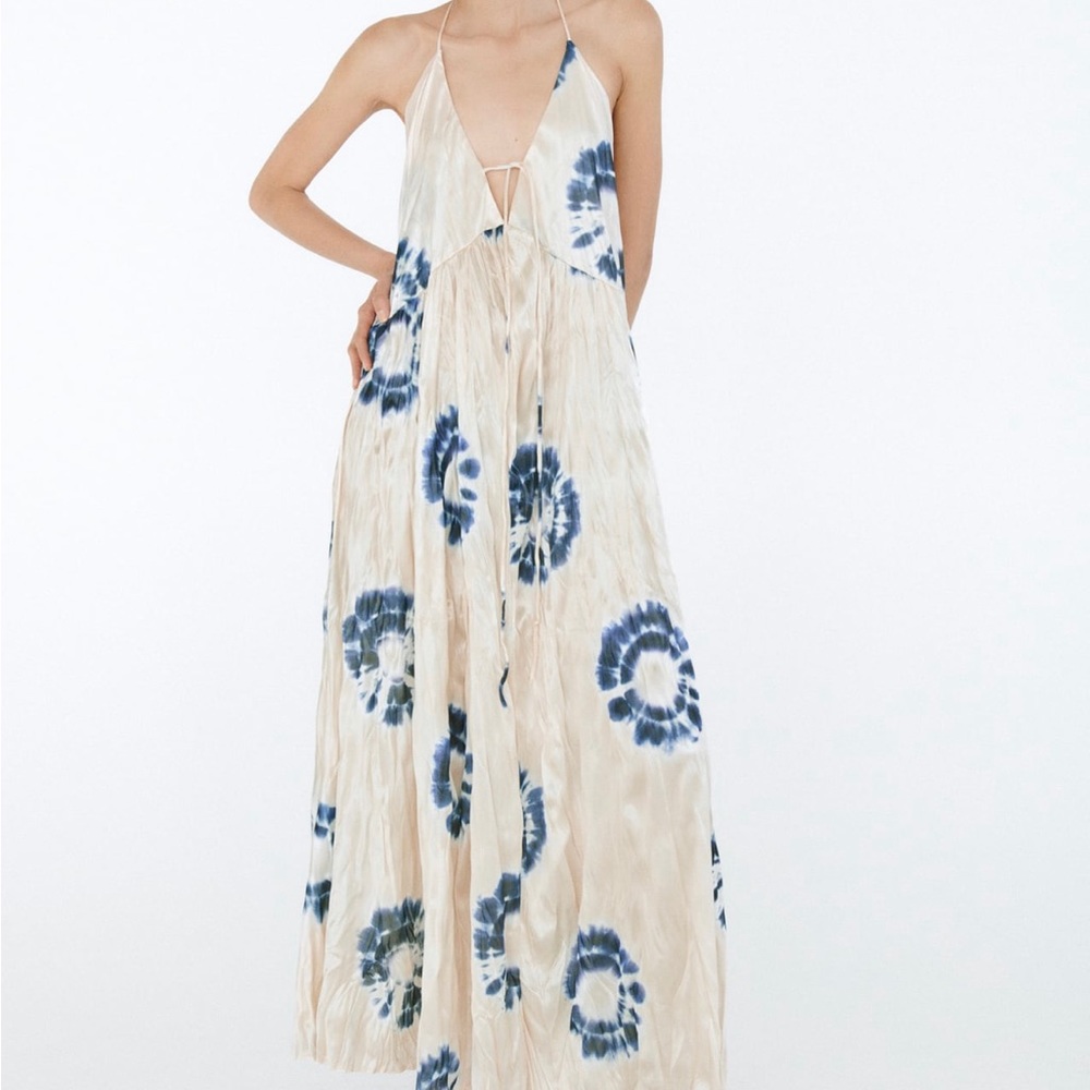 Tie Dye Maxi Dress with Open Back NWT